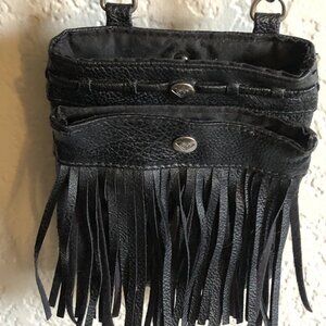 Roxy Mini Black Crossbody Hobo Bag Purse With Tassels